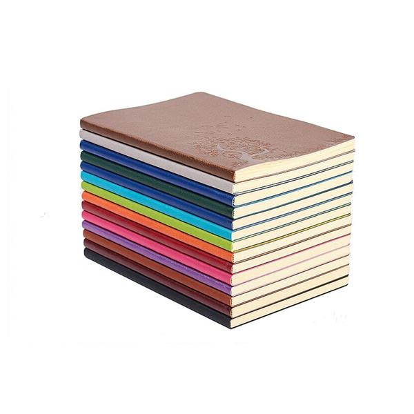 Set of 4, Random Color XYTMY A5 PU Leather Colorful Writing Notebook Journal Diary Notebook Daily Notepad Cute Travel Journal 