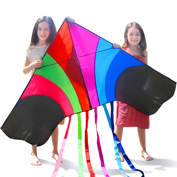 Ideal for Kids and Adults Easy to Launch Stiff 60 for sale online Tomi Kites Kite HUGE Rainbow 