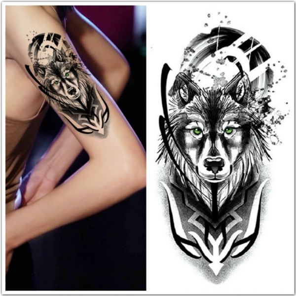 Waterproof Temporary Tattoo Sticker Orange Clock Blue Eyes Wolf Flash Tattoo Lion Compass Body Art Fake Arm Tattoo Wish Waterproof Temporary Tattoo Sticker Orange Clock Blue Eyes Wolf Flash Tattoo Lion Compass Body Art Fake Arm Tattoo Wish