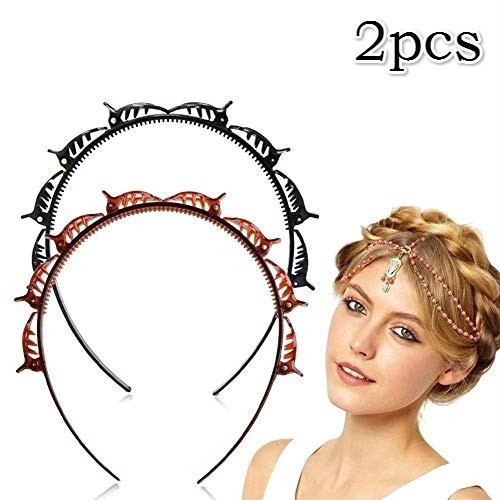 Fashion Double Layer Twist Plait Headband Hair Tools, Double Bangs