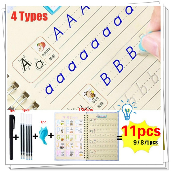 New Learning Numbers In English 4 Styles Painting Practice Art Book Baby Copybook For Calligraphy Writing Kids English Lettering Toy Wish