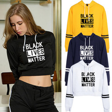 hooded, crop top, letter print, Fashion Hoodies