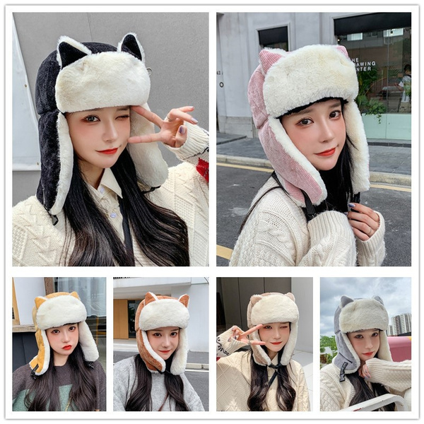 Women Trapper Hat Ski Ushanka Russian 