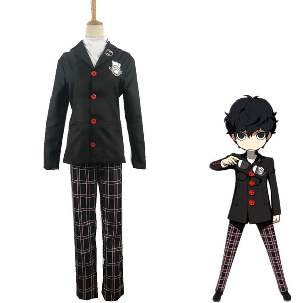 Anime Persona 5 Men Protagonist Joker Akira Kurusu Cosplay Costume ...