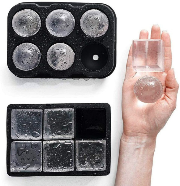 Ice Cube Tray, Square Ice Cube Molds with Lid, Funnel for Whiskey