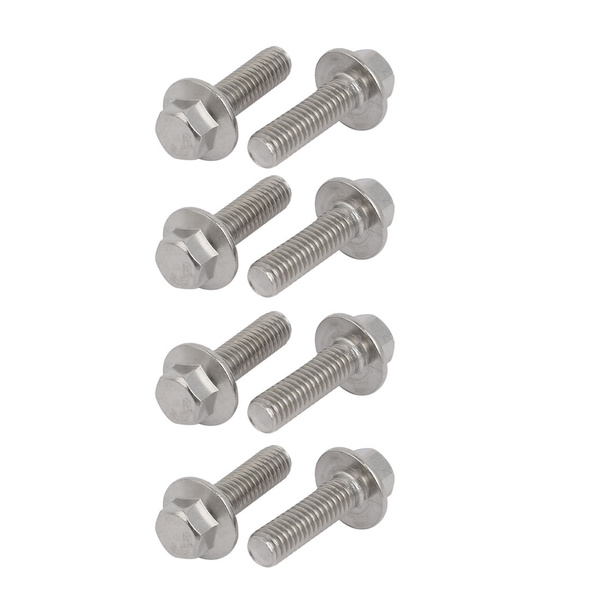 M8x20mm Thread 304 Stainless Steel Metric Hex Head Flange Screws Bolt 10pcs 