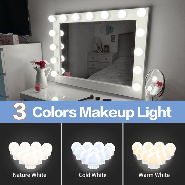 3 Modes Colors Makeup Mirror Light Led, Hollywood Makeup Mirror With Desk Lamp
