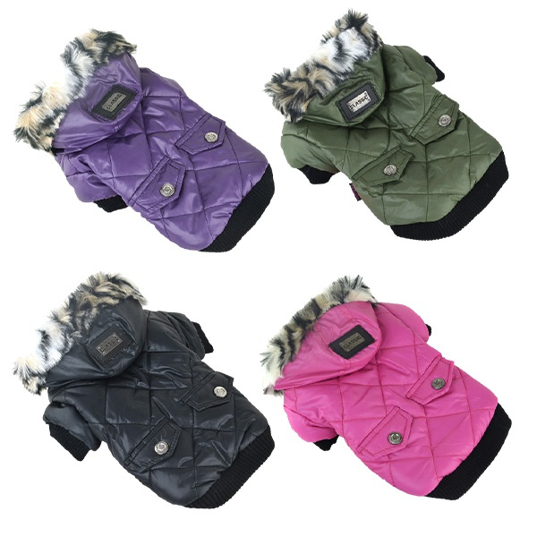 New 4 Colors Warm Doggy Puppy Winter Coat Zipper Fold Hoodies Dog Costume Pet Cat Apparel XSXXL