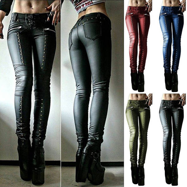 4 Color Womens Fashion Gothic Pants 