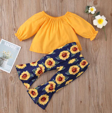 flowerprinttrouser, cute, off shoulder top, babygirlsoutfit
