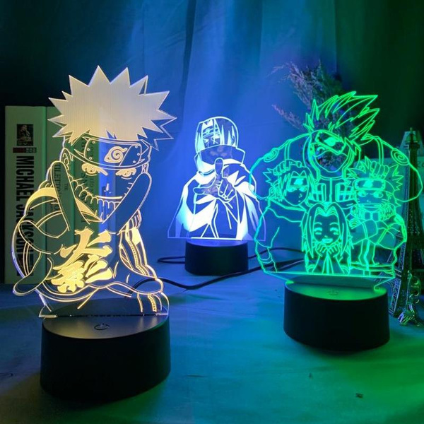 Anime Naruto Uzumaki Led Night Light Team 16 Sasuke Kakashi Hatake,Itachi Uchiha 