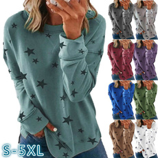 Plus Size, Star, Long Sleeve, Spring