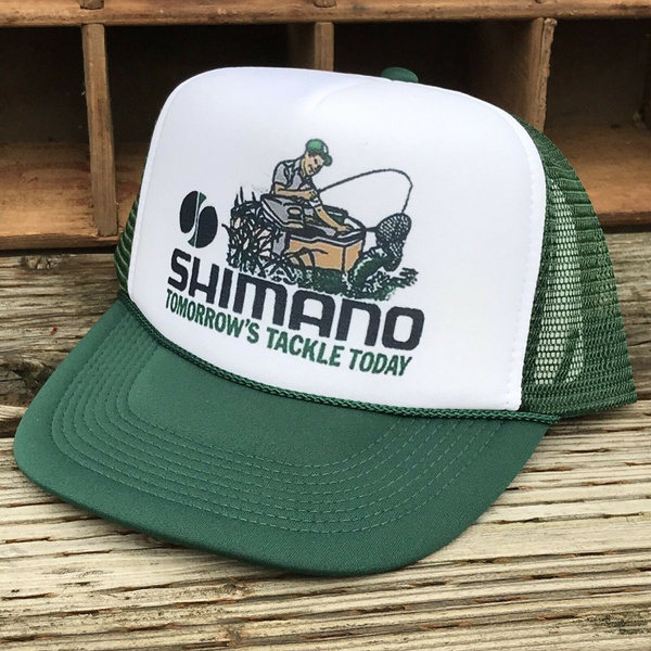 Shimano Fishing Derby Style Vintage 80 's Trucker Hat Snapback Salmon Trout  Bass Adjustable Mesh Cap