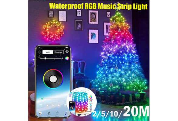 Details about   Christmas Tree Decoration Light Custom 2-20M LED String Light App Remote Control 
