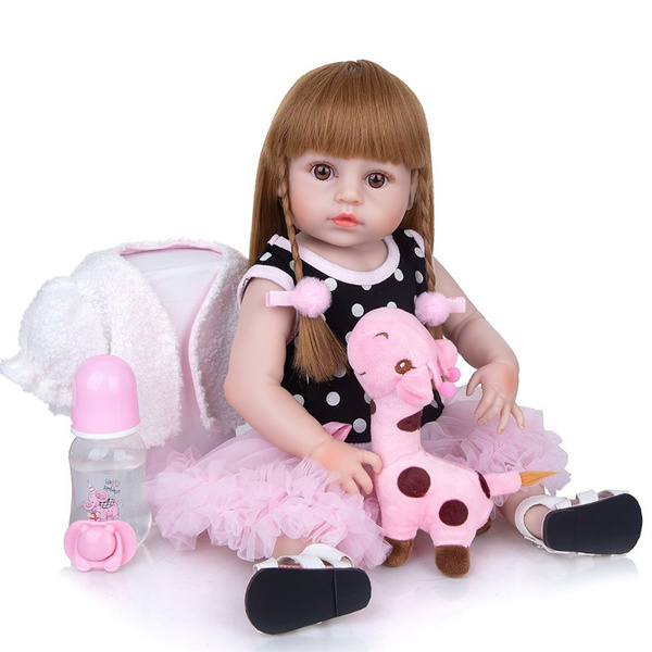 19inch Full Body Soft Silicone Reborn Baby Doll Toy Realistic Lifelike Reborn Bonecas for Kids