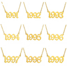 Steel, Jewelry, birthdaynecklace, numbernecklace