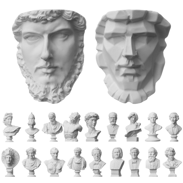 Plaster Bust Statue Famous Sculpture Greek Mythology Figurine Gypsum Portraits 