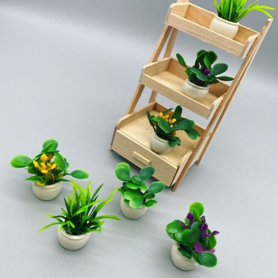 1:12 Dollhouse Miniature Green Plant In Pot Model Garden Decor AccessorieSNXUI 