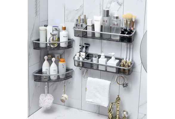 Non-porous bathroom rack, shampoo and cosmetic storage box with towel rack,  bathroom corner rack, household goods, bathroom accessories