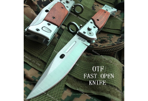Military AK47 CCCP OTF Spring Assisted Fast Open Knife Pocket