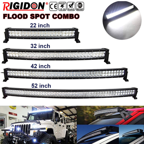 RIGIDON Super Bright 120W(21 inch) 180W(32 inch) 240W(42 inch) 300W(52 inch)  3D Double Rows Curved LED Bar Combo Beam LED Driving Car Lights for Truck  4x4 4WD SUV UTE ATV 12V 24V