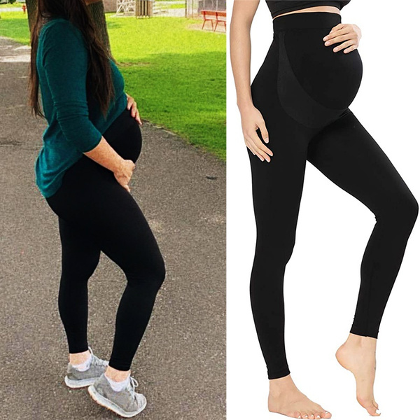 Women's Maternity Leggings Over The Belly Pregnancy Active Workout Yoga Tights  Pants Activewear Gym Clothes