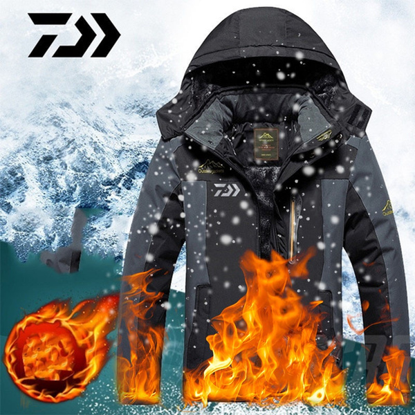 2021！DAIWA M-7XL Fishing Clothing Winter Autumn Winter Waterproof Warm  Fishing Jackets Men Fleece Thick Outdoor Fishing Shirts