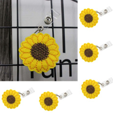 Key Chain, Sunflowers, Clip, badgereelholder