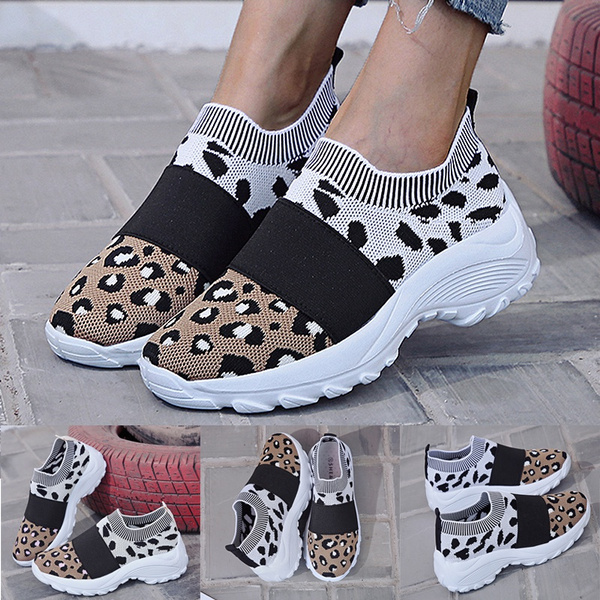 leopard print slip on tennis shoes