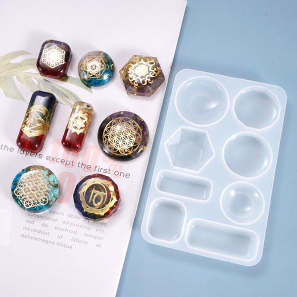 Gemstone Pendant Silicone Mold Epoxy Resin Gem Mould DIY Jewelry Making CrafI/_dr
