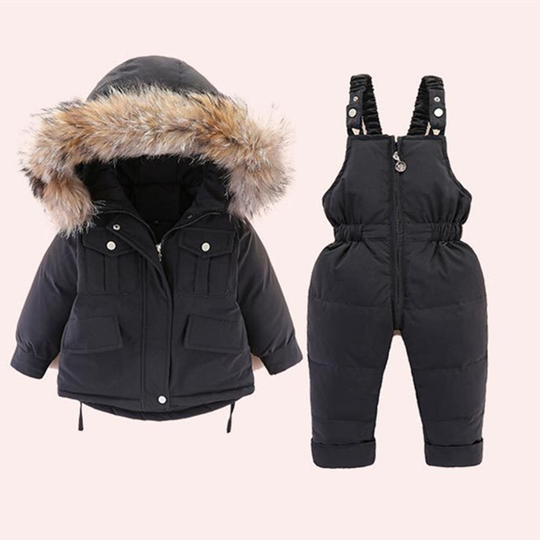 Boy Girl Clothing Set Warm Down Jacket Coat Winter Children Ski Snowsuit Kids
