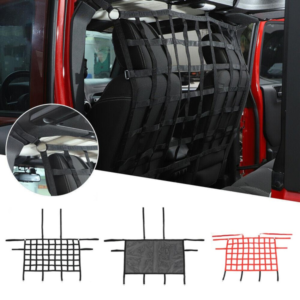 thumbnail image 2 of BESTAOO Rear Seat Mesh Cargo Net Barrier For Jeep Wrangler JK JL JT (2/4 Door) 2 of 6