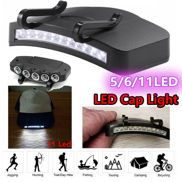 Clip-On Head Light Head Lamp Cap Bright Led Cap Light Clip on