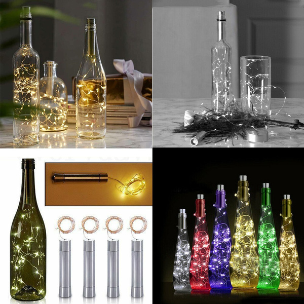 3* Charming Cork Shaped LED Night Light Starry Light Wine Bottle Lamp Xmas Decor 