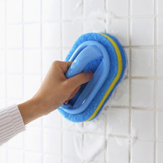 Handles Sponge Brush Blue Soft Magic Sponge Eraser Cleaning Bathtub Ceramic Tile Cleaner Kitchen Tool