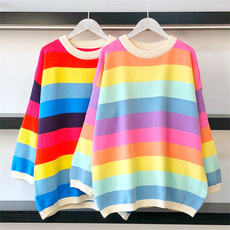 Beautiful, rainbow, Moda, knitted sweater