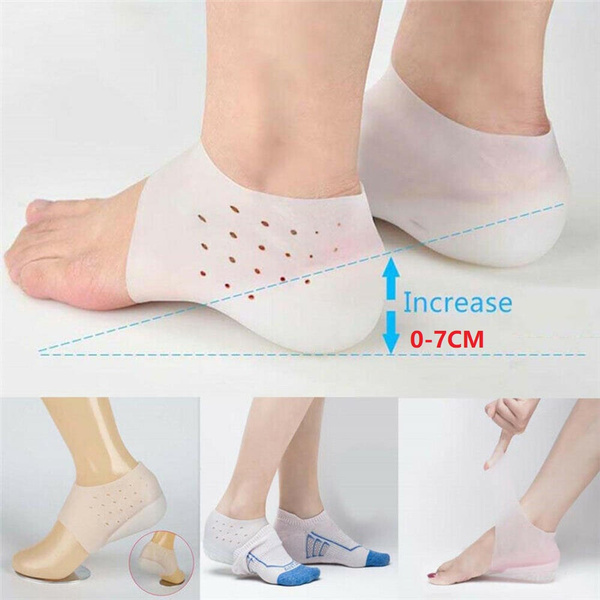 Unisex Invisible Height Lifting Increase Socks Heel Pad Silicone