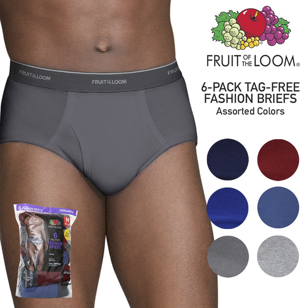 Fruit of The Loom Men's 6 Pack Mid Rise No Pinch Waistband Fashion