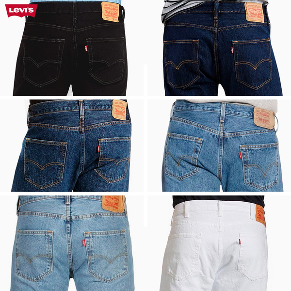 Levis Mens 501 Original Fit Denim Jeans Straight Leg Button Fly 100% Cotton  | Wish