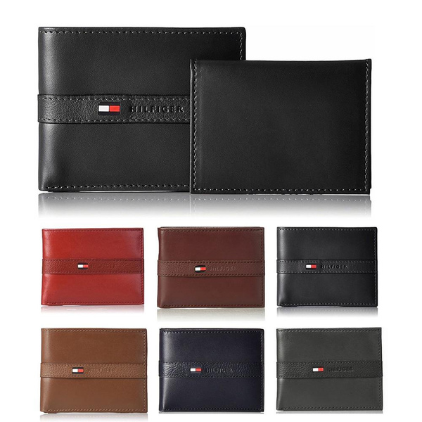  Tommy Hilfiger Men's Leather Passcase Billfold Wallet