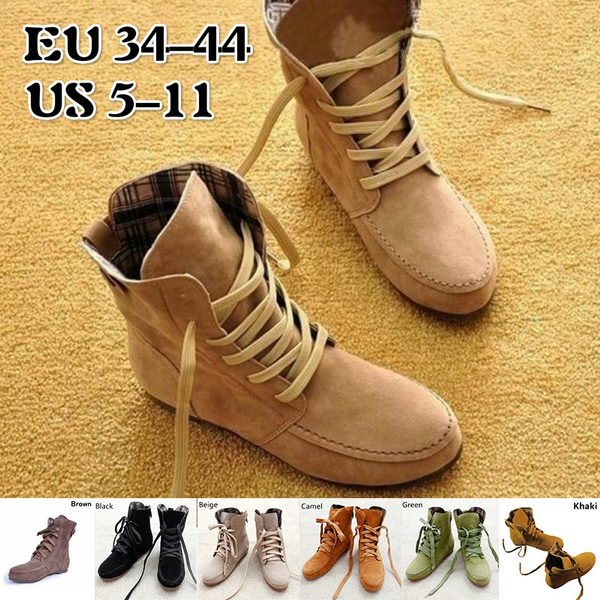 Short flat hot sale boots ladies