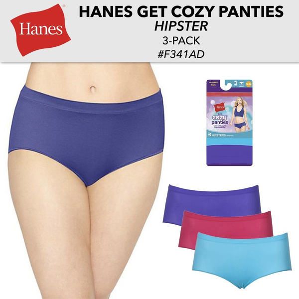 Hanes® Women's Get Cozy Panties HIPSTERS 3-Pack Breathable