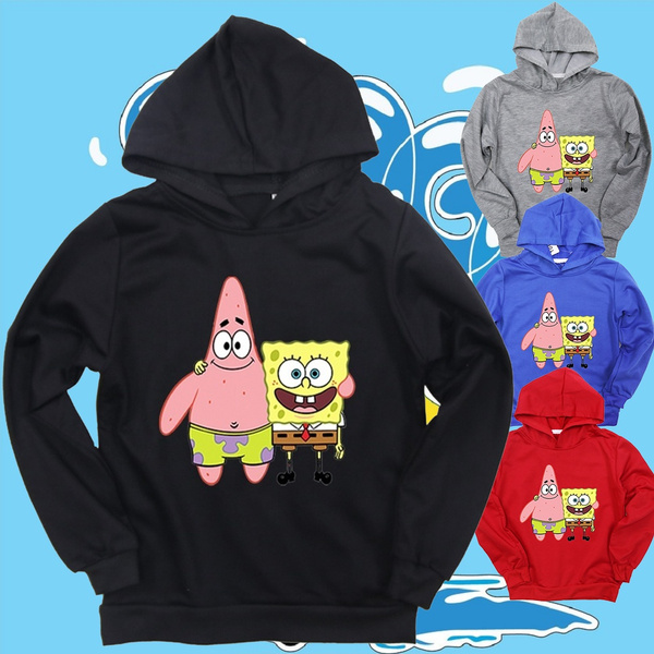 Fashion SpongeBob SquarePants Printed Kids Clothes Sets Boys Girls SpongeBob Hoodie Suits Two Piece Set Pullover Tracksuit 100 160CM