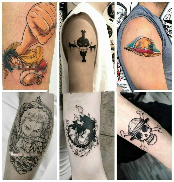 Anime One Piece Luffy Zoro Law Ace Skull Temporary Tattoos Waterproof Art Decals Fake Tattoo Sticker Cartoon Diy Doodle Tattoo Adventure Hand Foot Body Tattoo Arm Sticker For Women Men Wish