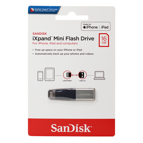 SanDisk 64GB iXpand Mini USB 3.0 Lightning Flash Drive