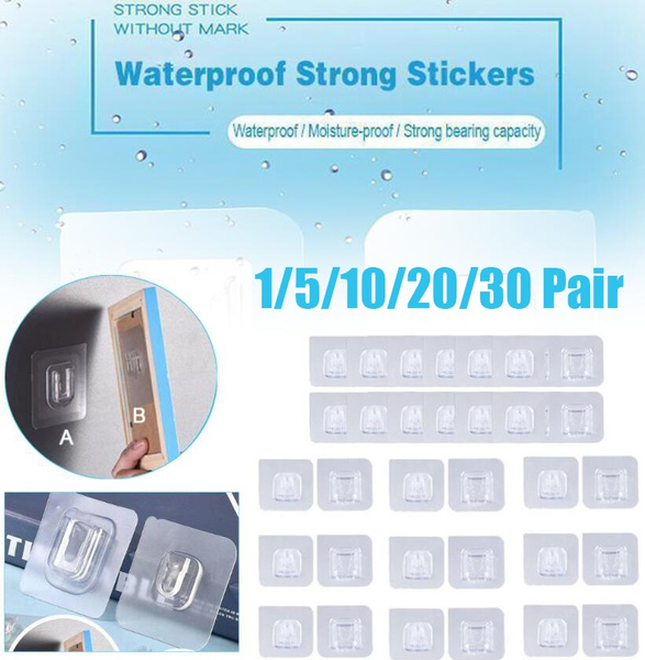 10 Pairs Double-sided Adhesive Wall Hooks Hanger Strong Hooks Suction Cup  Sucker Wall Storage Holder For Kitchen