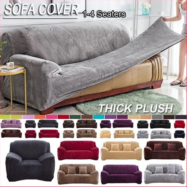 2020 Thick Plush 1 4 Seaters Recliner Sofa Covers Retro Cover Soft Couch Slipcovers 13 Colors Wish 2020 Thick Plush 1 4 Seaters Recliner, Reclining Sofa Slipcovers