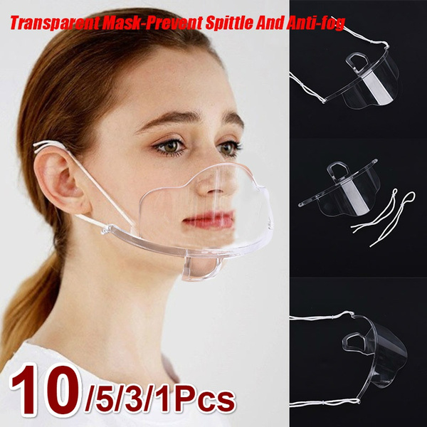 10 5 3 1 x masks reusable anti fog anti saliva masks transparent face