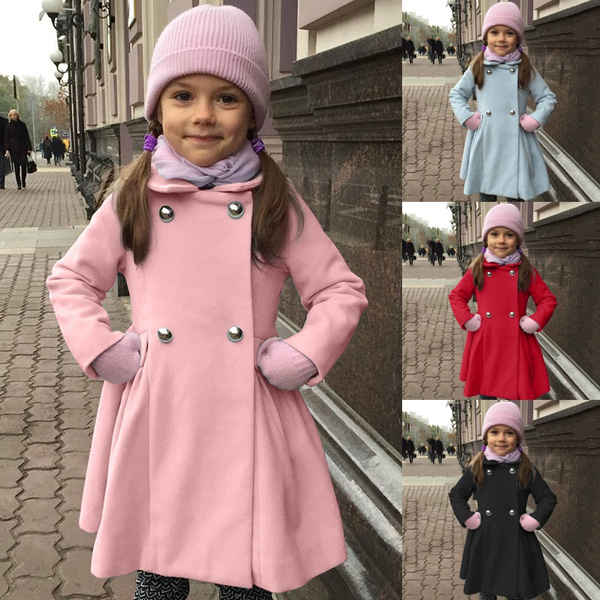 Buy Fit and Flare Girl Coat Double Breasted Jacket for Kids, Winter Coat  Girls, Little Girl Long Overcoat, Kids Skirt Coat, Girl Gift Online in  India - Etsy