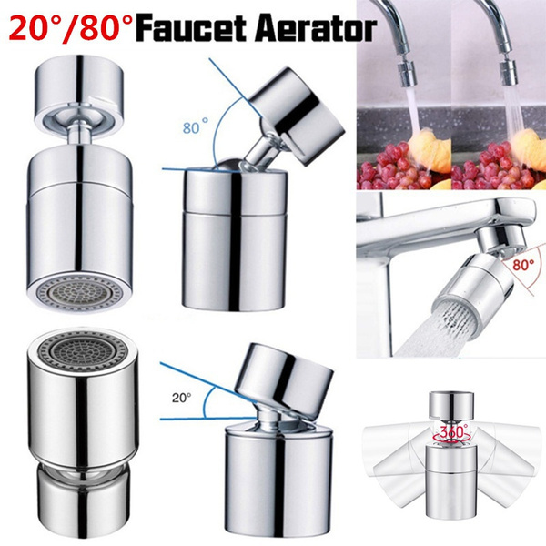 Vaorwne Stainless Steel 360 Degree Rotatable Water Saving Faucet Tap Aerator Faucet Nozzle Filter Water Faucet Bubbler Aerator